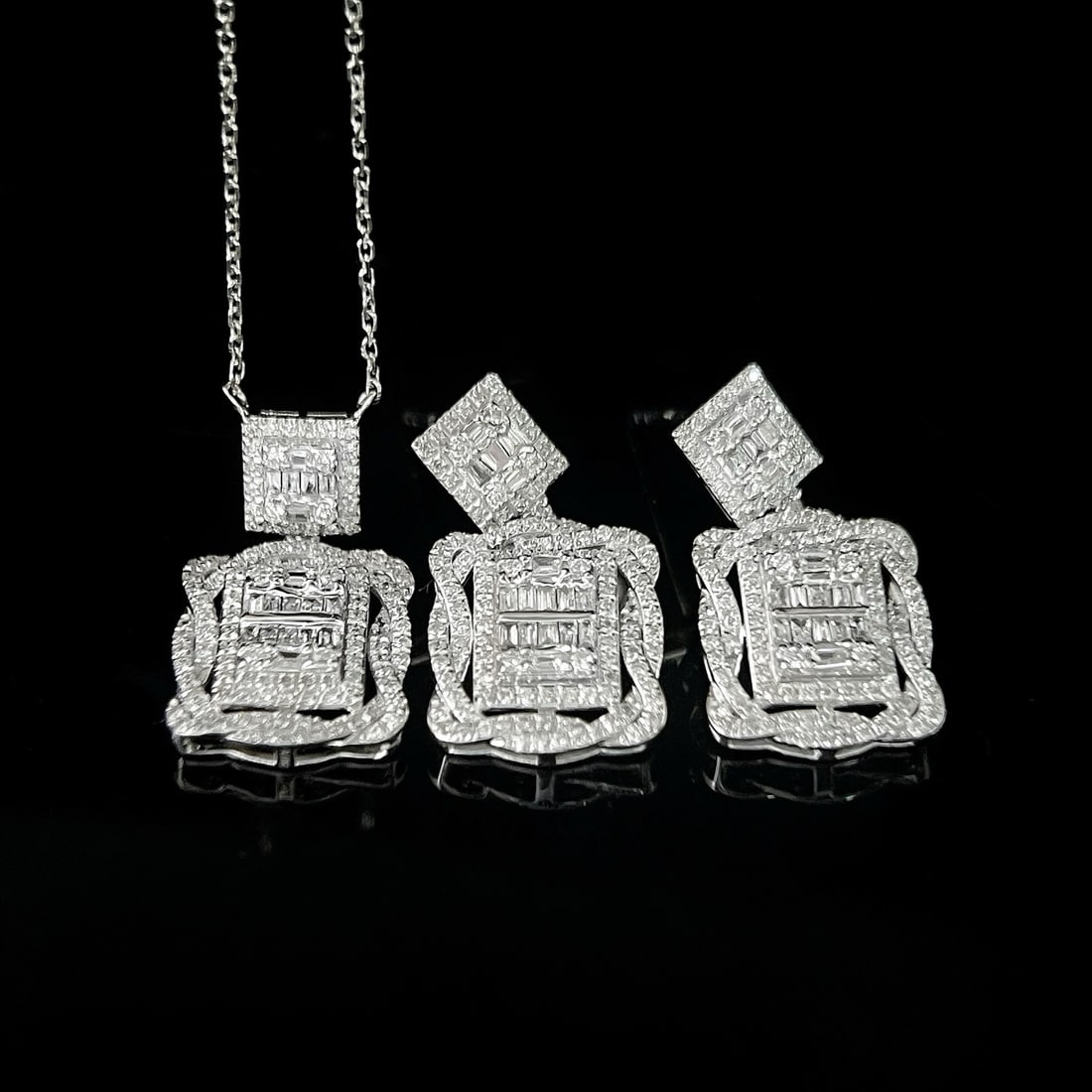 14k Gold 1.95 Ctw Natural H Diamond Jewelry Set - 3