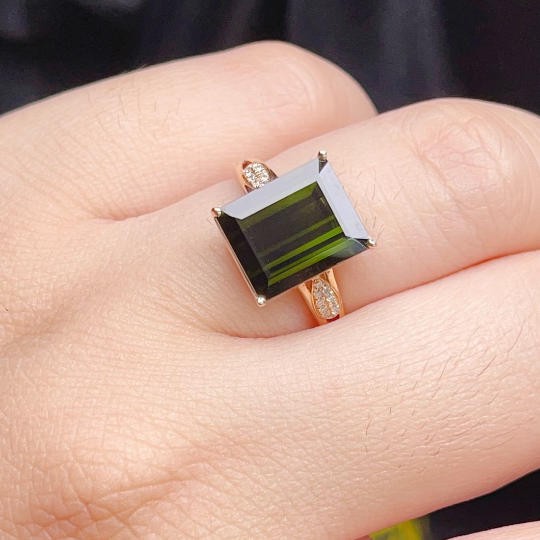 14k Gold 5.70 Ctw Natural Tourmaline & Diamond Ring - 6
