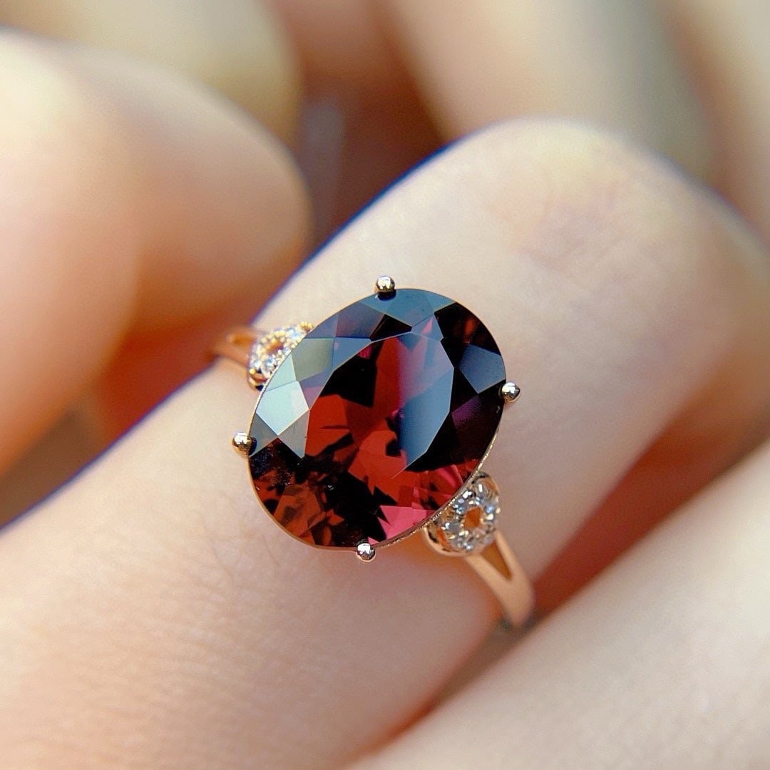 14k Gold 4.7 Ct Natural Tourmaline & Diamond Ring - 5