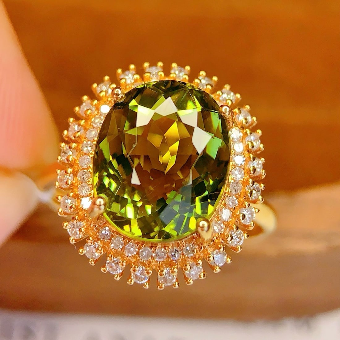 14k Gold 4.5 Ct Natural Tourmaline & Diamond Ring - 5