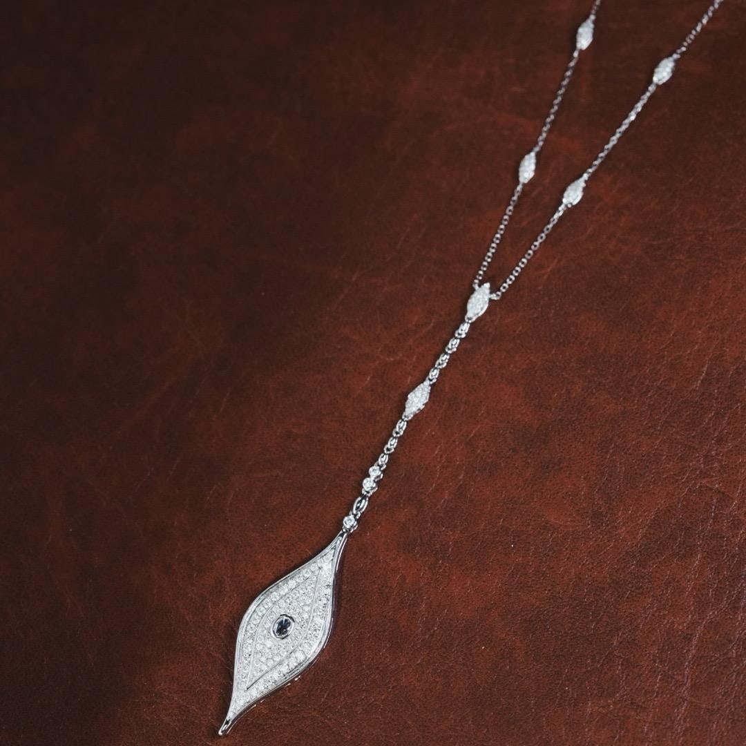 14k Gold 0.75 Ct Natural H Diamond Necklace - 3