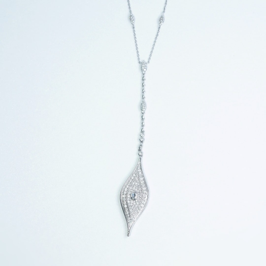 14k Gold 0.75 Ct Natural H Diamond Necklace - 6