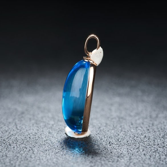 14k Gold 23.46 Ct Natural Topaz Pendant( Without Chain ) - 4