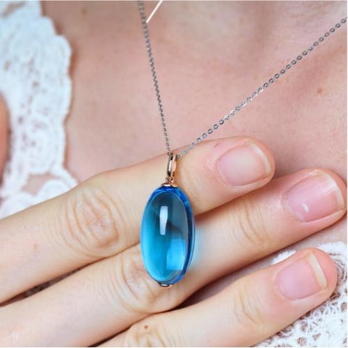 14k Gold 23.46 Ct Natural Topaz Pendant( Without Chain ) - 9