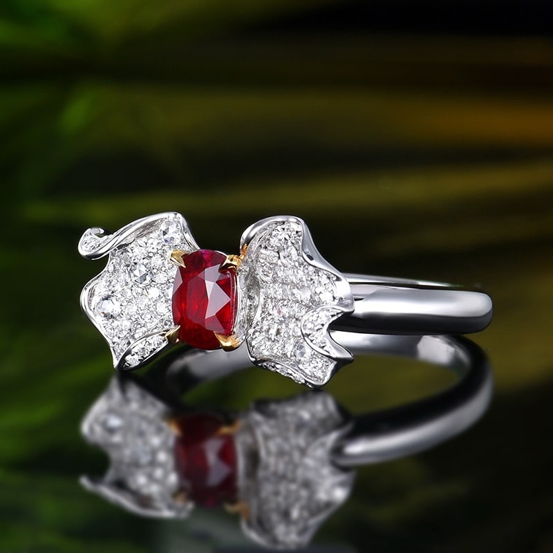 14k Gold 1.02 Ctw Natural Ruby & Diamond Ring - 3