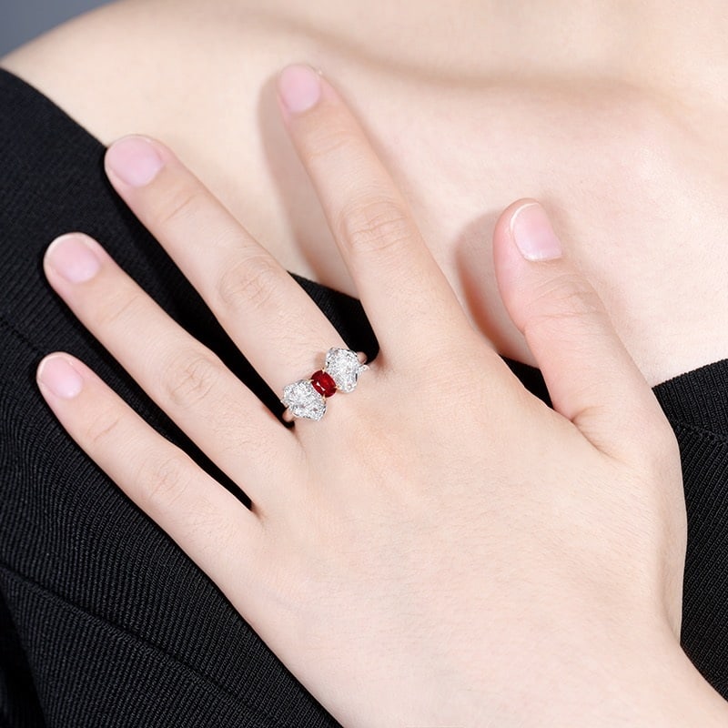 14k Gold 1.02 Ctw Natural Ruby & Diamond Ring - 5