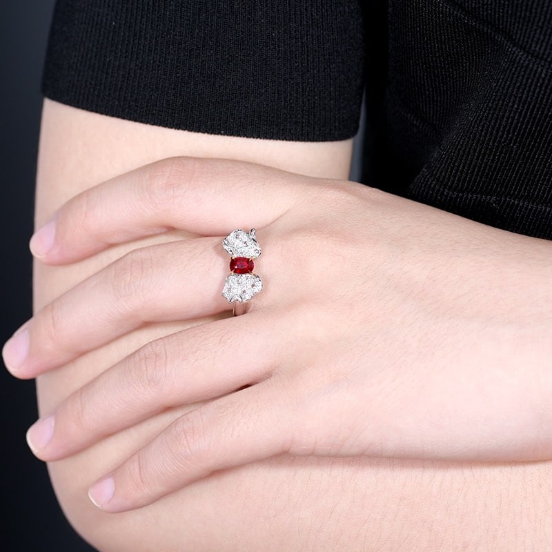 14k Gold 1.02 Ctw Natural Ruby & Diamond Ring - 6
