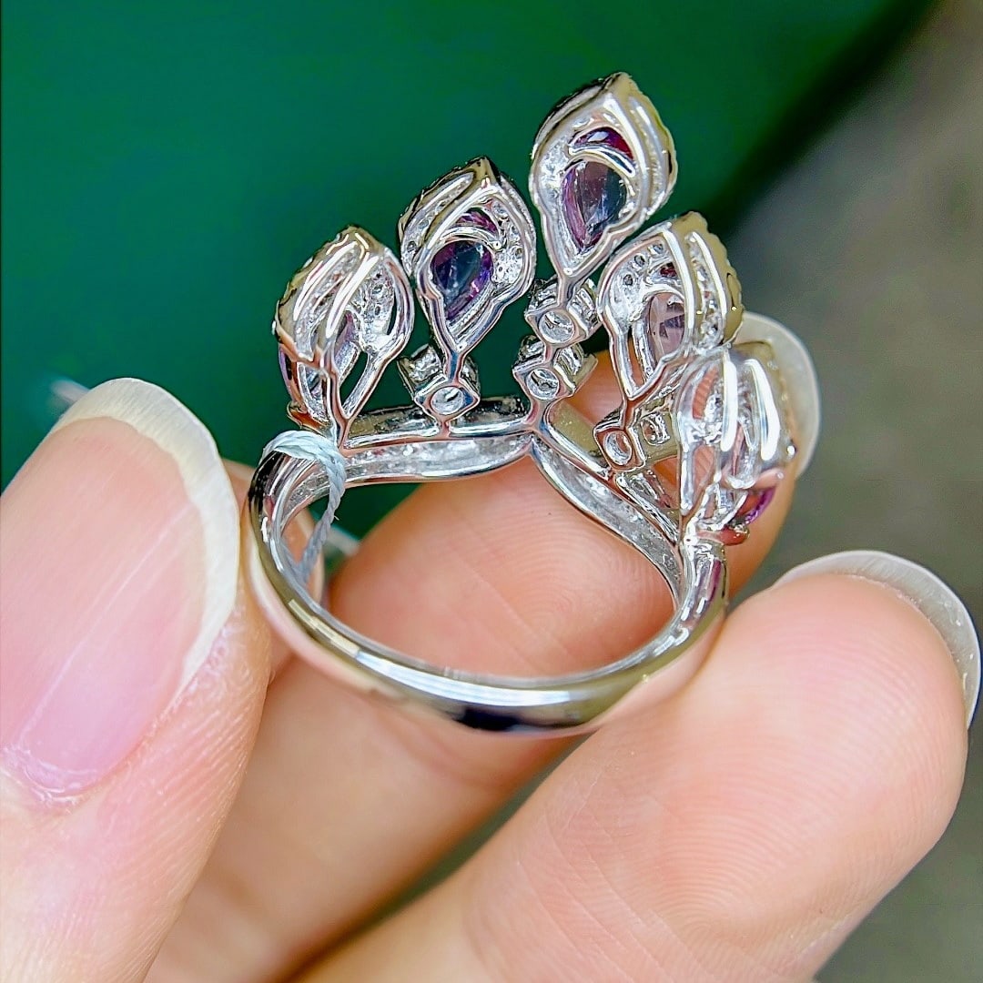 14k Gold 2.60 Ctw Natural Sapphire & Diamond Ring - 4