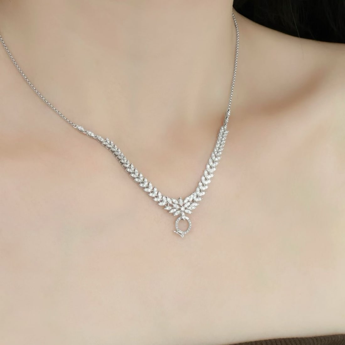 14k Gold 1.5 Ct Natural H Diamond Necklace - 5