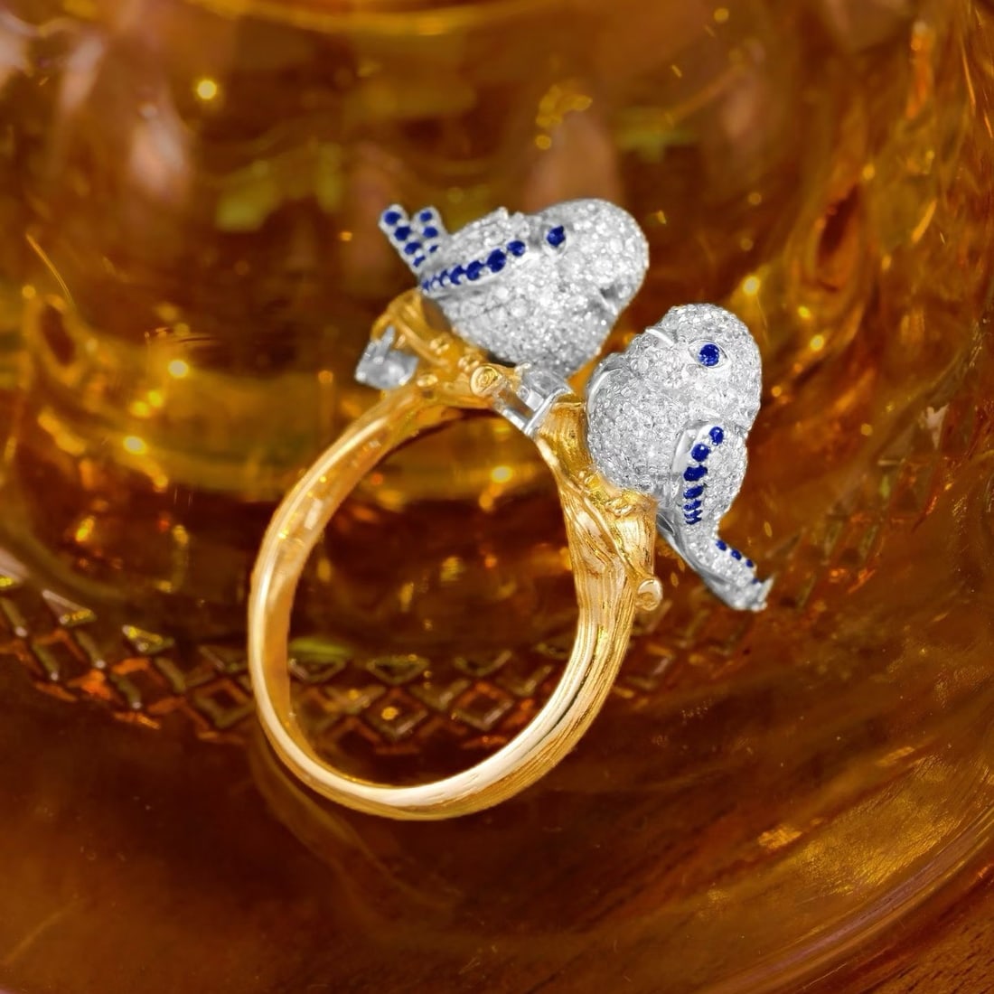 14k Gold 1.45 Ct Natural Sapphire & Diamond Ring - 3