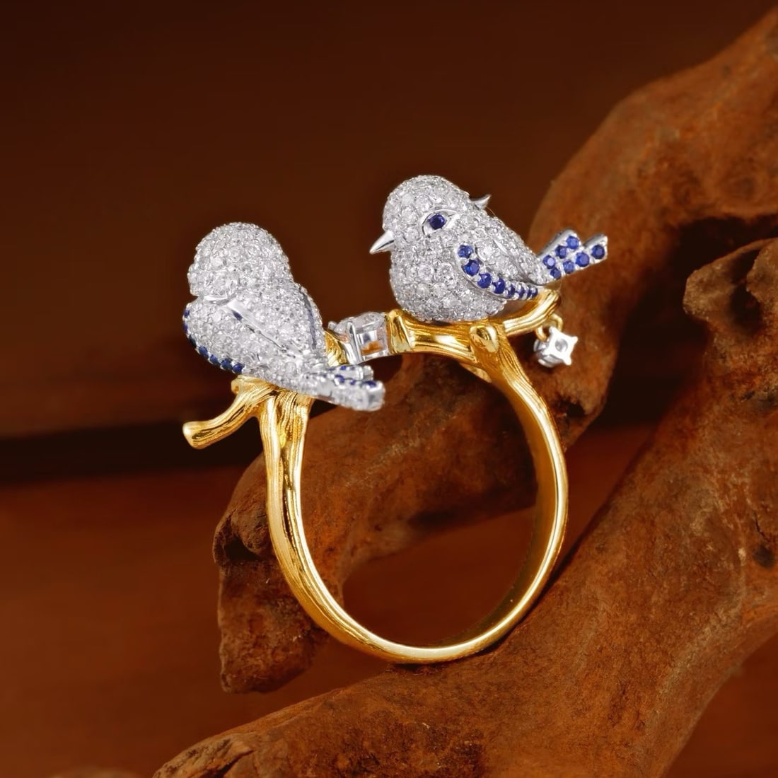 14k Gold 1.45 Ct Natural Sapphire & Diamond Ring - 4