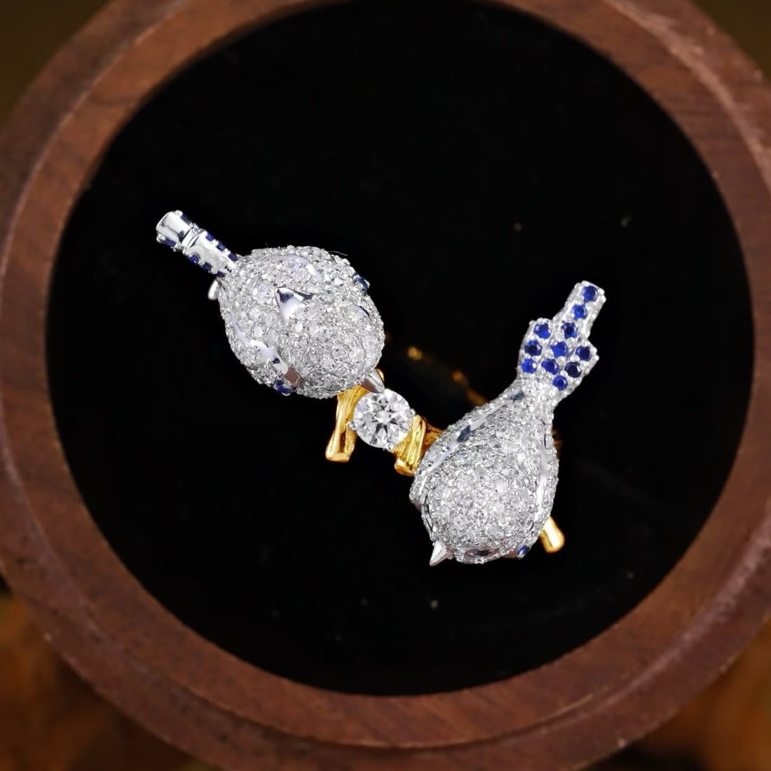 14k Gold 1.45 Ct Natural Sapphire & Diamond Ring - 5