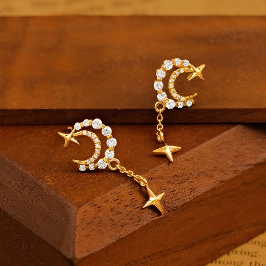 14k Gold 0.5 Ct Natural H Diamond Earrings - 4