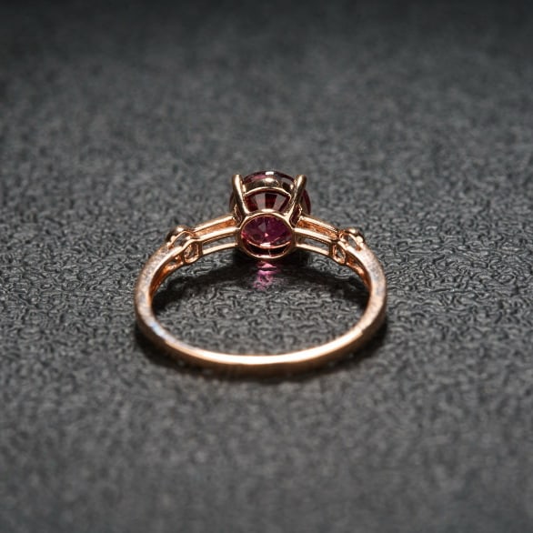 14k Gold 1.36 Ct Natural Tourmaline & Diamond Ring - 7
