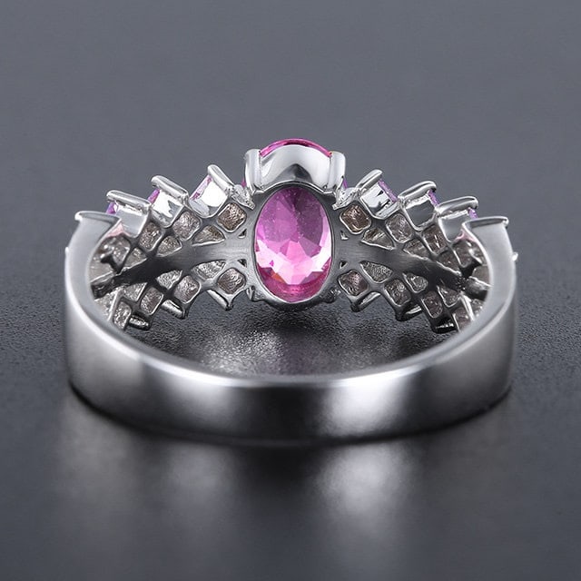 14k Gold 1.43 Ctw Natural Padparadscha Sapphire & Sapphire Ring - 4