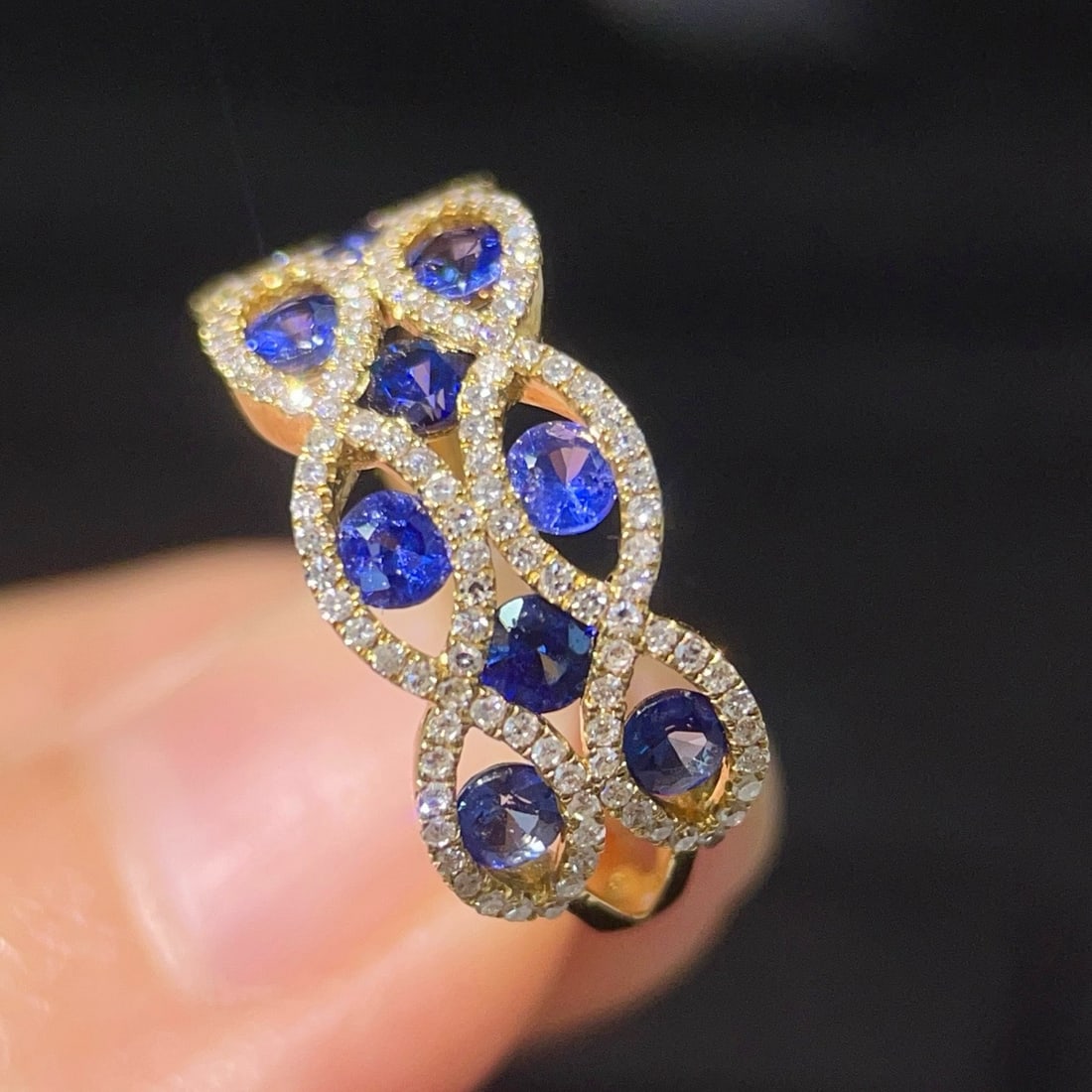 14k Gold 1.61 Ctw Natural Sapphire & Diamond Ring - 5