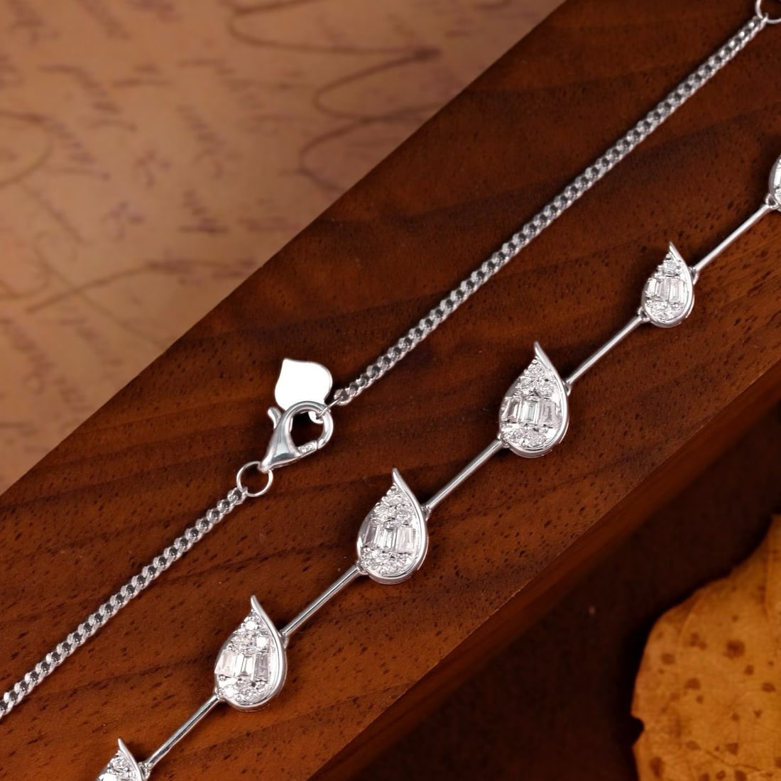 14k Gold 1.08 Ct Natural H Diamond Necklace - 3