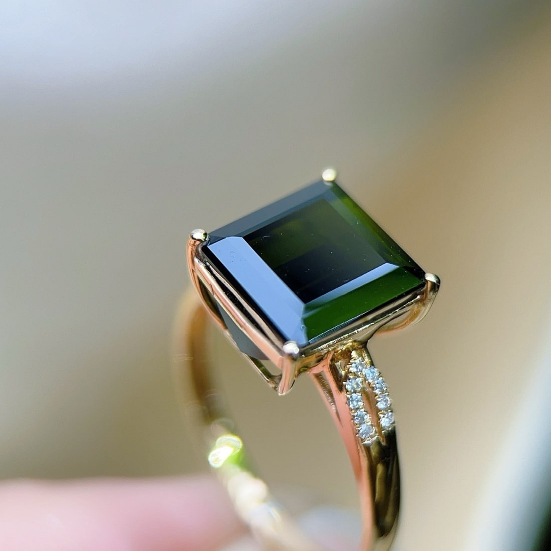 14k Gold 4.65 Ctw Natural Tourmaline & Diamond Ring - 3