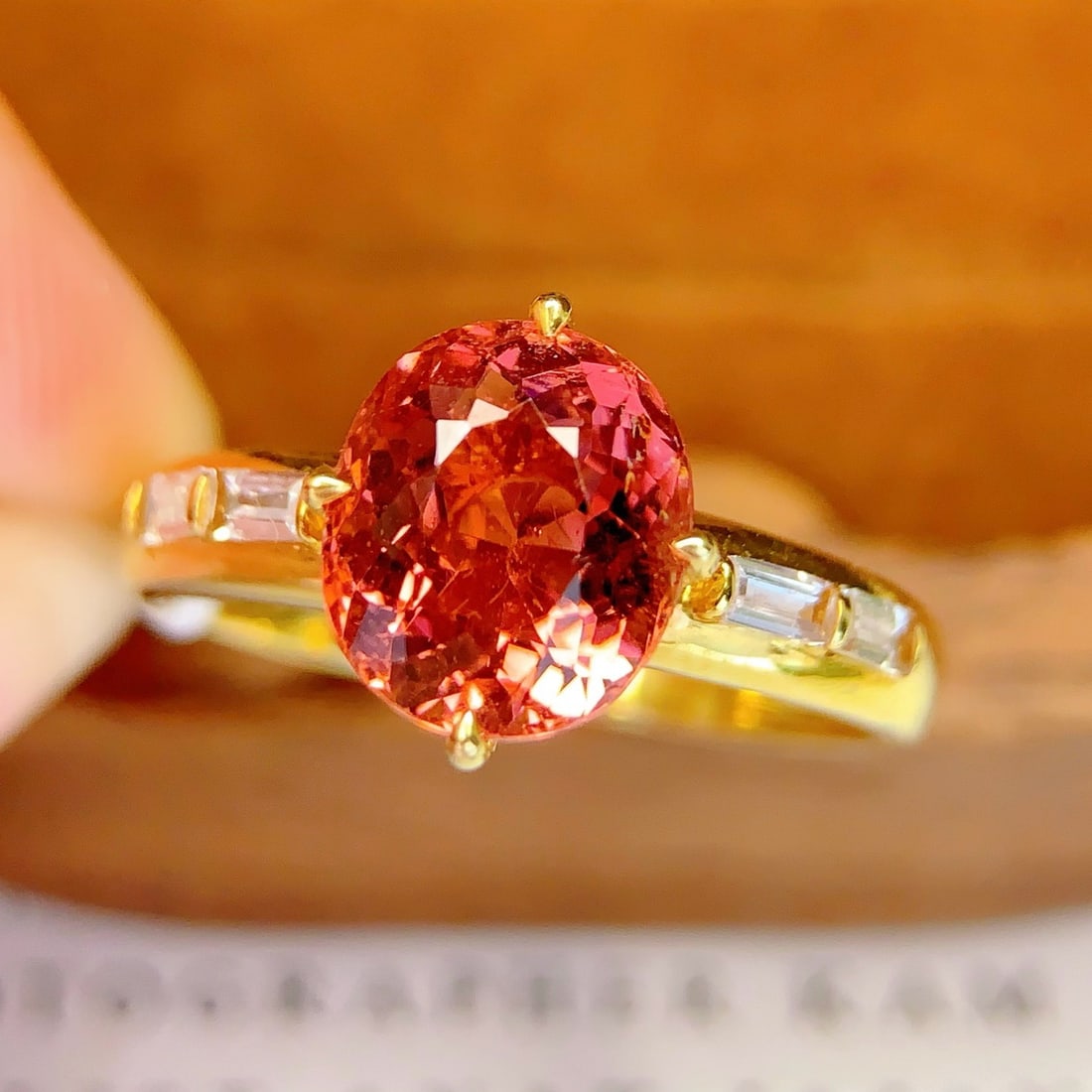 14k Gold 3.2 Ct Natural Tourmaline & Sapphire Ring - 2