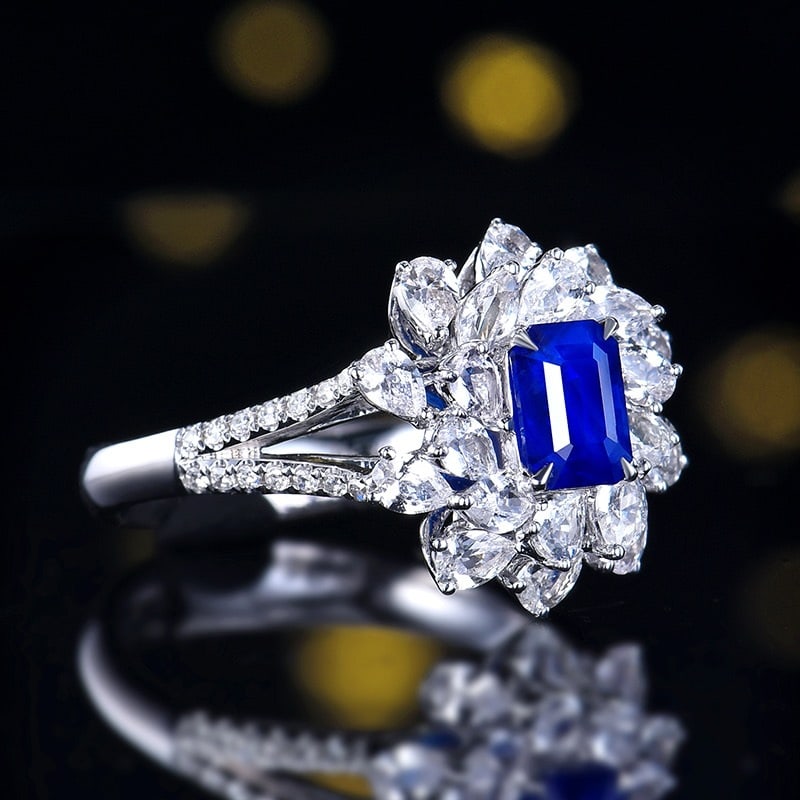 14k Gold 1.17 Ctw Natural Sapphire & Diamond Ring - 3