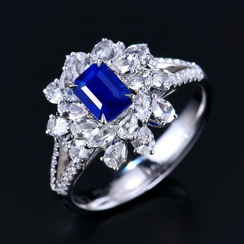 14k Gold 1.17 Ctw Natural Sapphire & Diamond Ring - 4