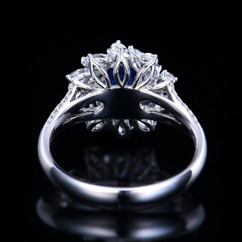 14k Gold 1.17 Ctw Natural Sapphire & Diamond Ring - 5