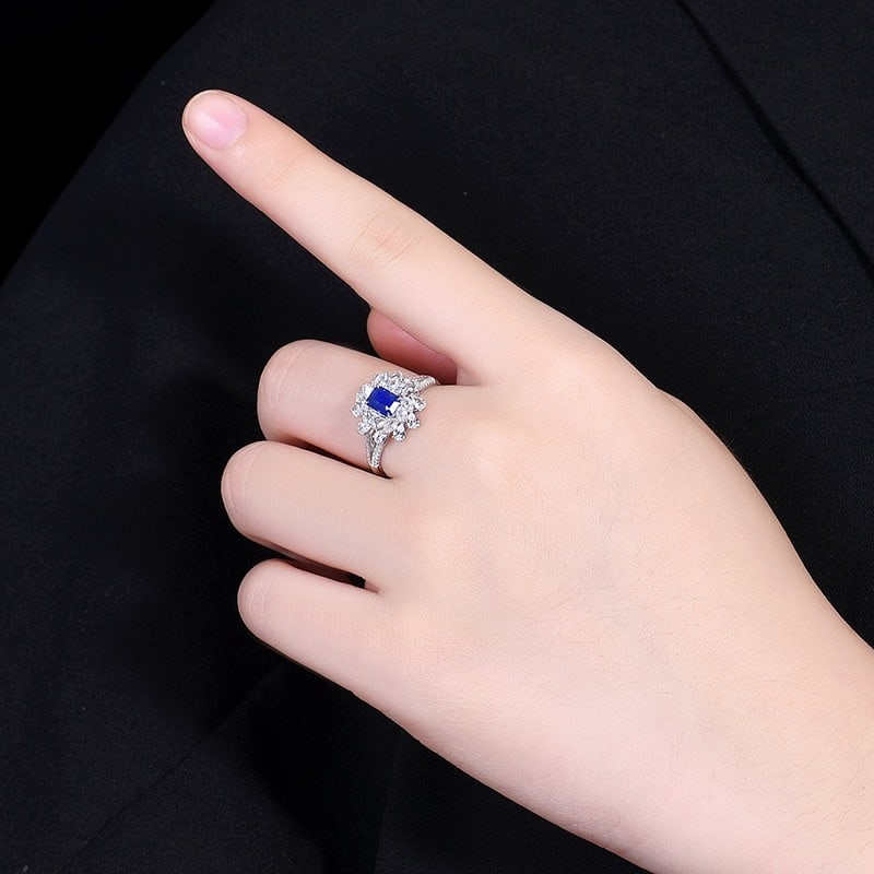 14k Gold 1.17 Ctw Natural Sapphire & Diamond Ring - 8