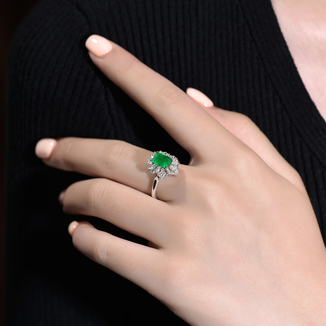 14k Gold 2.03 Ctw Vivid Green Natural Emerald & Diamond Ring/pendant( Without Chain ) - 8
