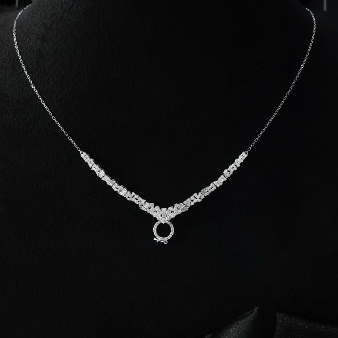 14k Gold 1.28 Ct Natural H Diamond Necklace: Ref:231190134 // gold content:14k gold // main gemstone:diamond // shape:multiple // carat weight:1. 28ct // clarity grade:vs-si // color:h // treatment:natural // Condition: New Low Estimate: