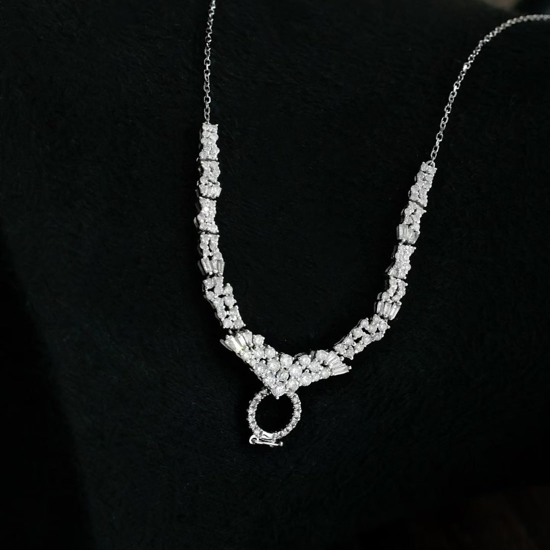 14k Gold 1.28 Ct Natural H Diamond Necklace - 4
