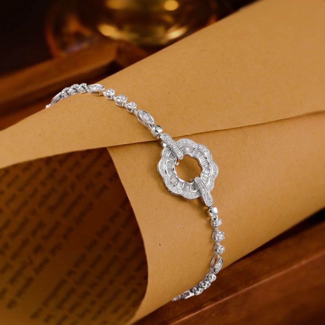 14k Gold 1.2 Ct Natural H Diamond Bracelet - 4