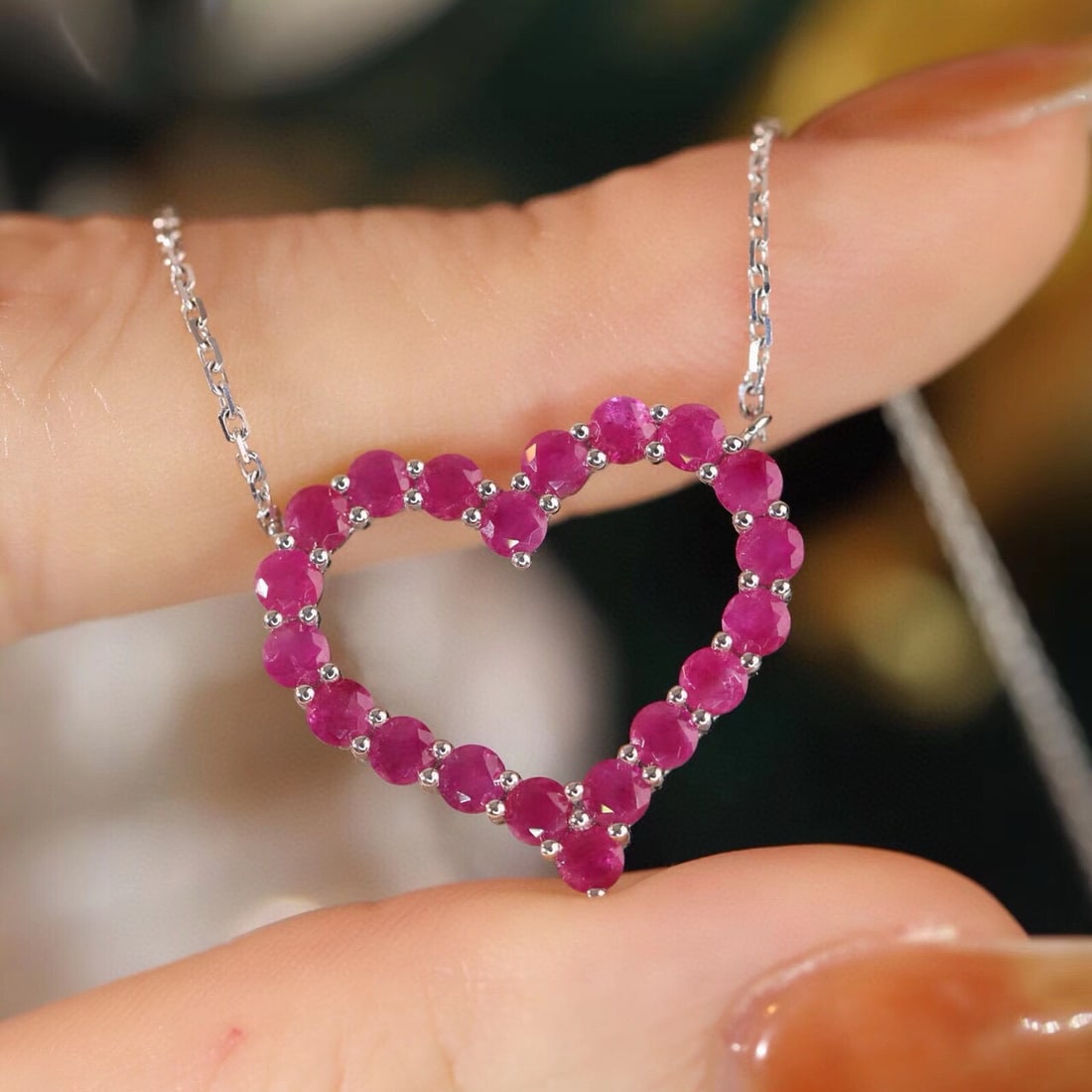 14k Gold 1.95 Ct Natural Ruby Necklace - 3