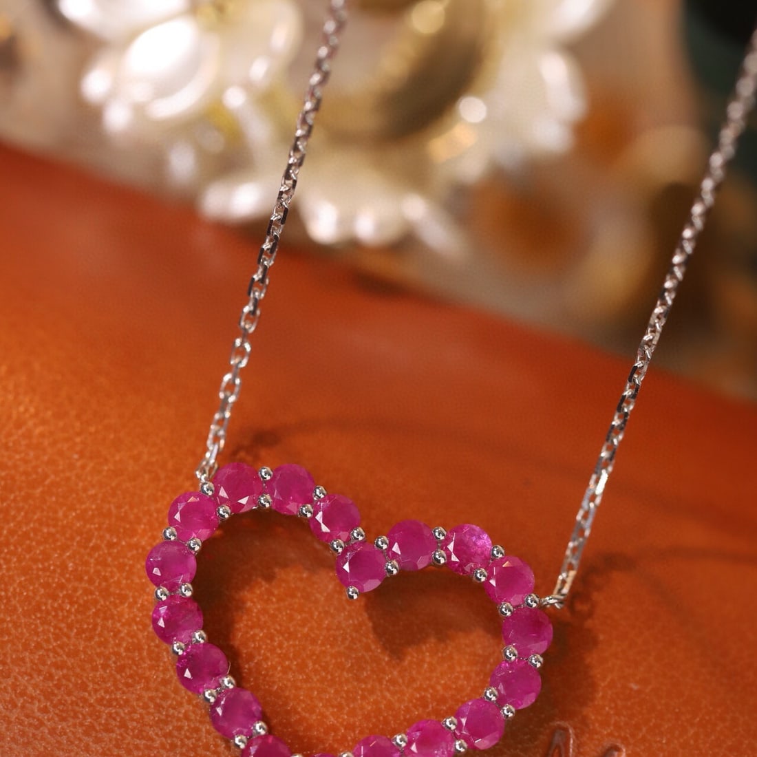 14k Gold 1.95 Ct Natural Ruby Necklace - 6