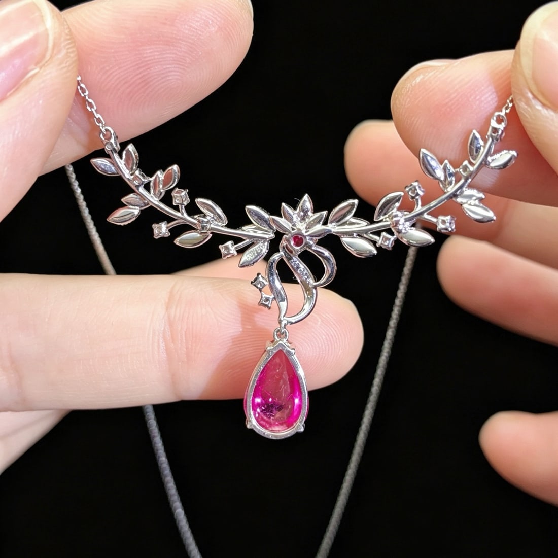 14k Gold 4.24 Ctw Natural Tourmaline & Diamond Necklace - 5