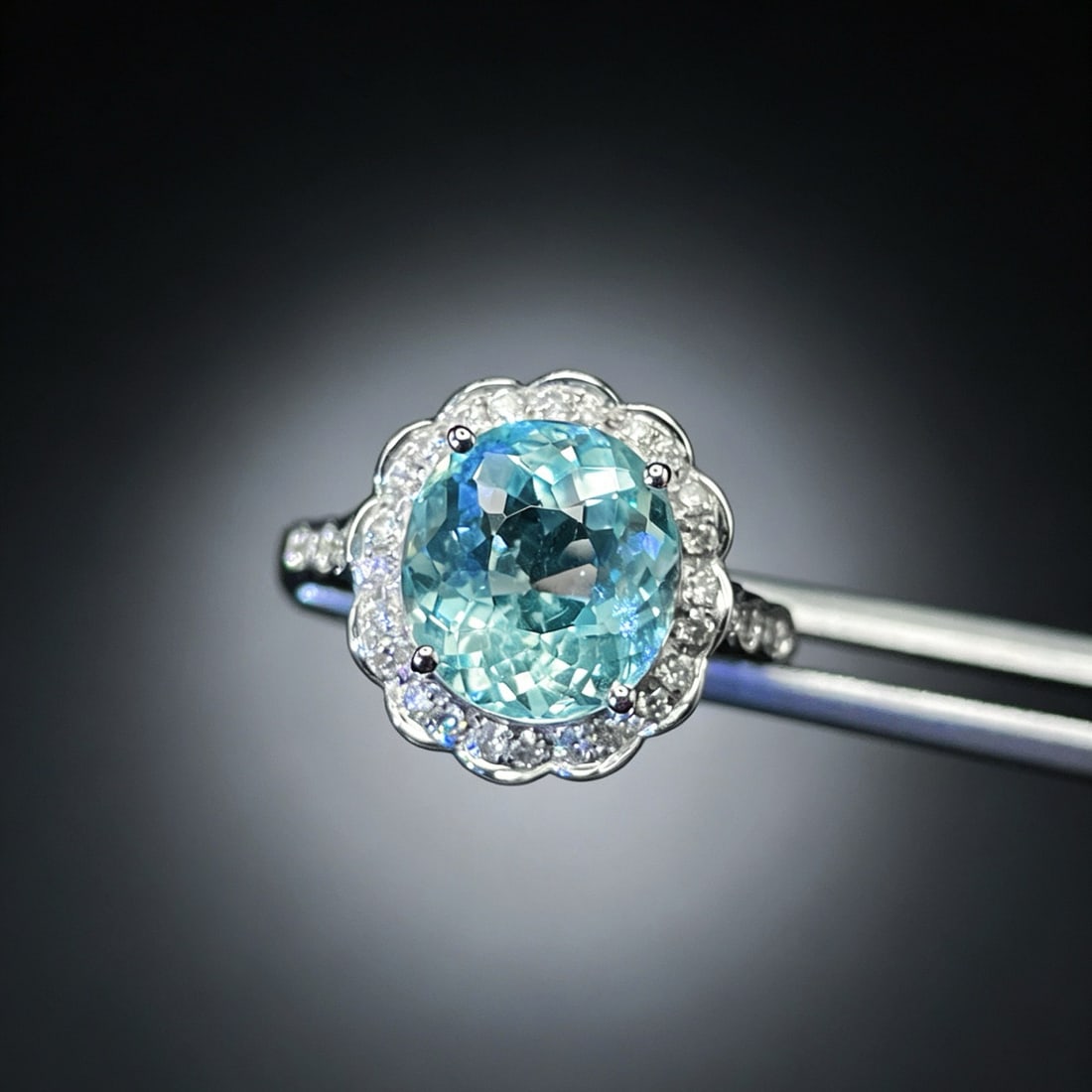 14k Gold 3.49 Ctw Natural Aquamarine & Diamond Ring - 2