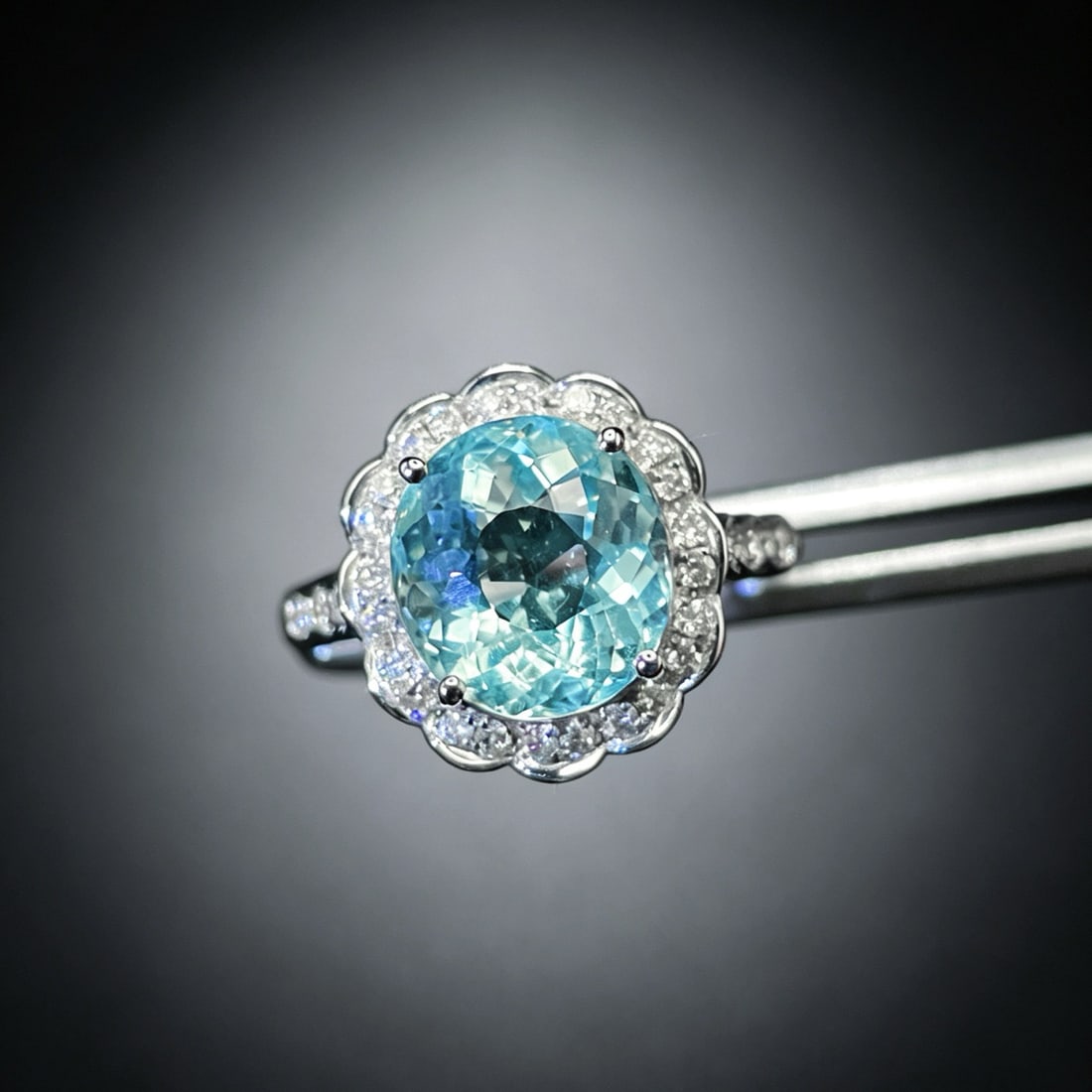 14k Gold 3.49 Ctw Natural Aquamarine & Diamond Ring - 3