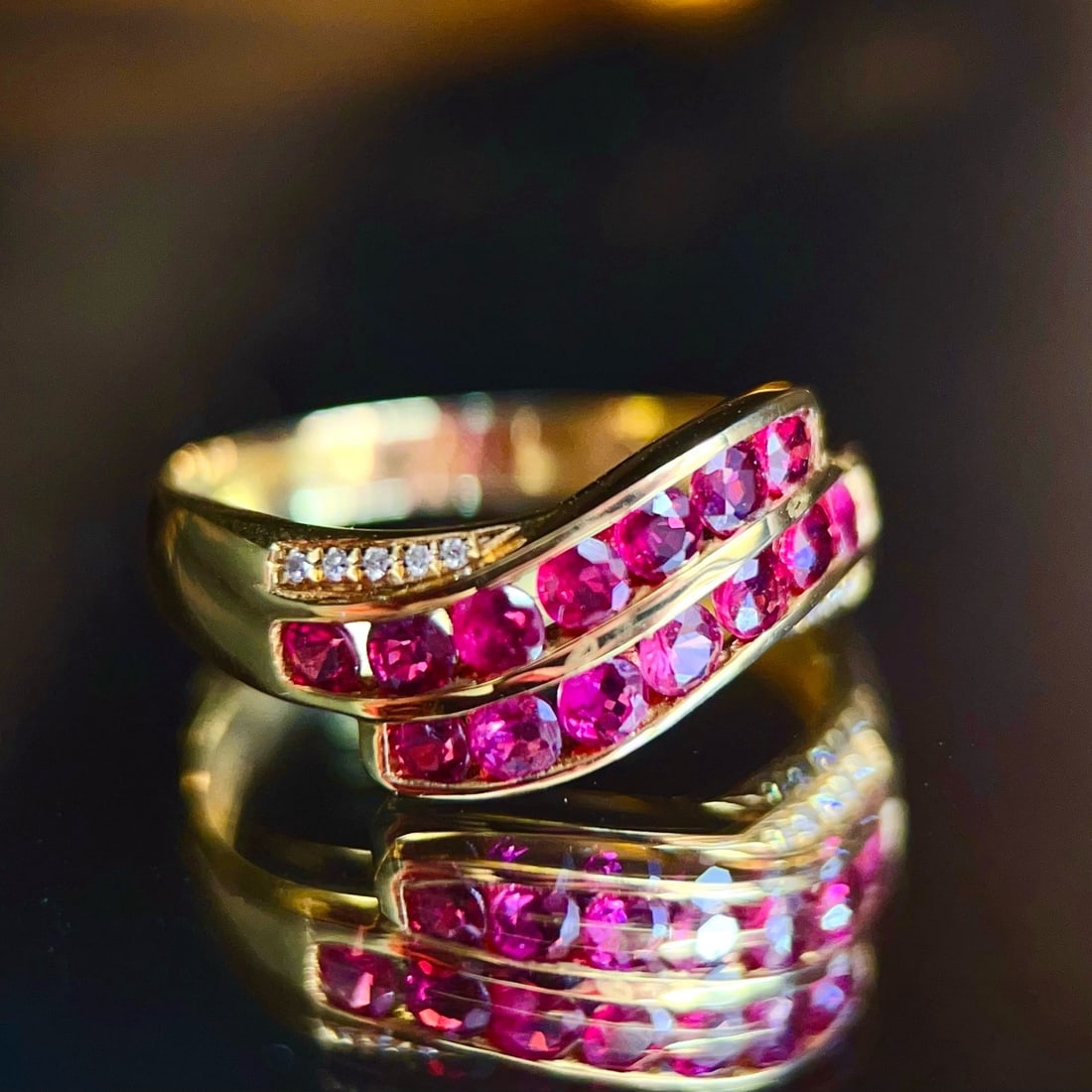 14k Gold 1.2 Ct Natural Ruby & Diamond Ring - 2