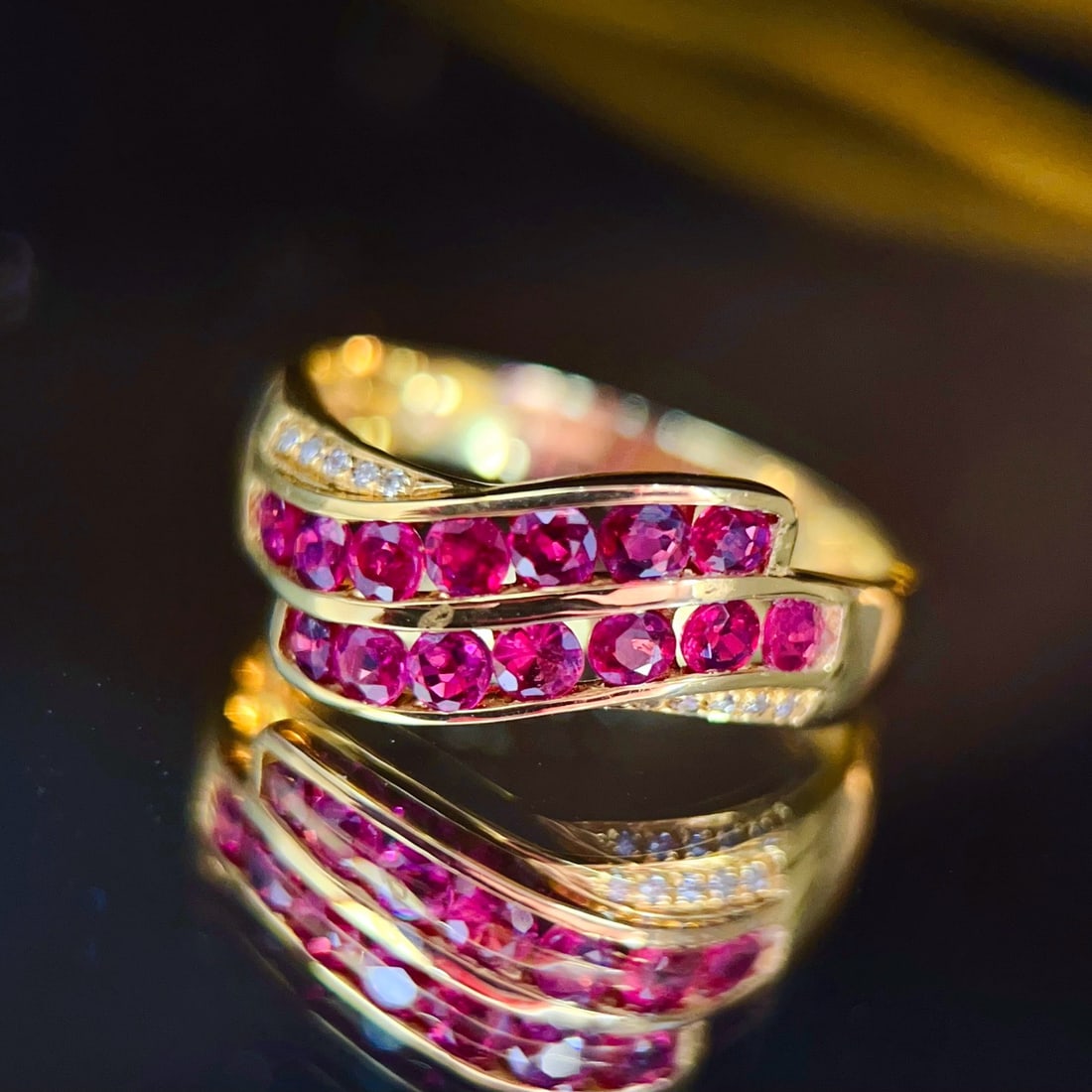 14k Gold 1.2 Ct Natural Ruby & Diamond Ring - 3