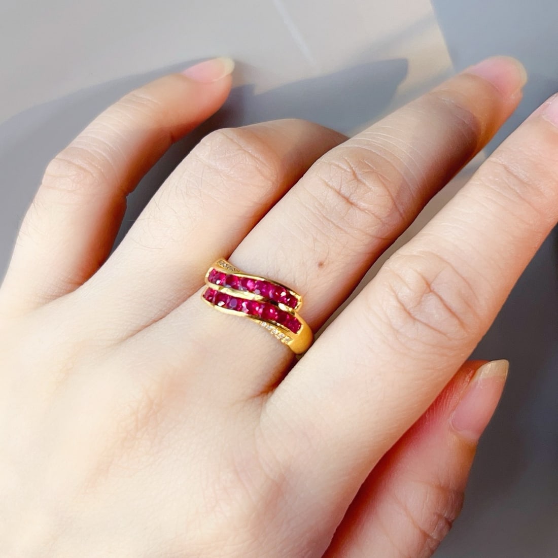 14k Gold 1.2 Ct Natural Ruby & Diamond Ring - 6