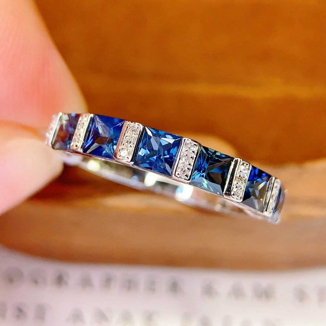 14k Gold 1.5 Ct Natural Sapphire & Diamond Ring - 5