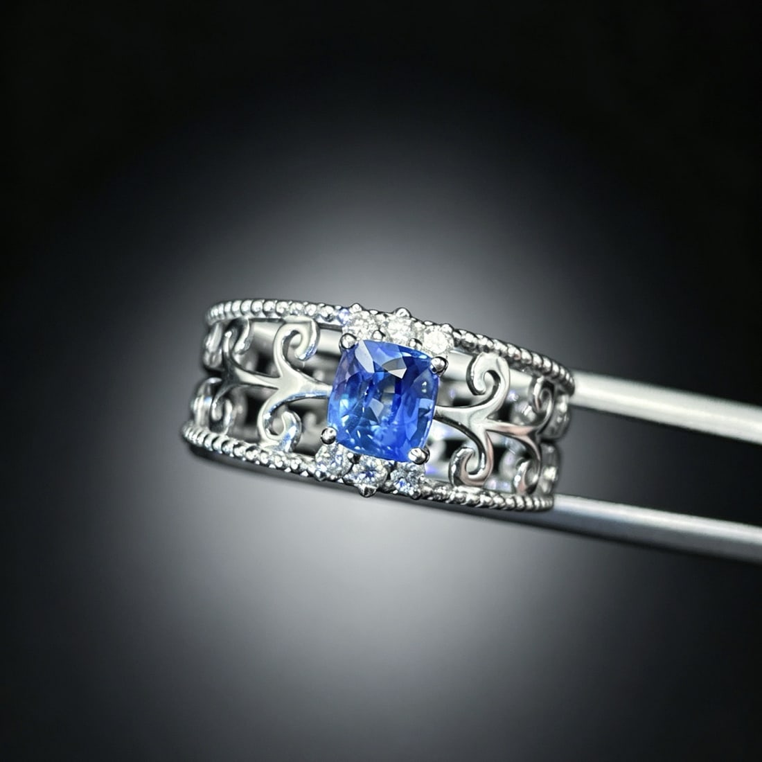 14k Gold 1.12 Ctw Natural Sapphire & Diamond Ring - 2