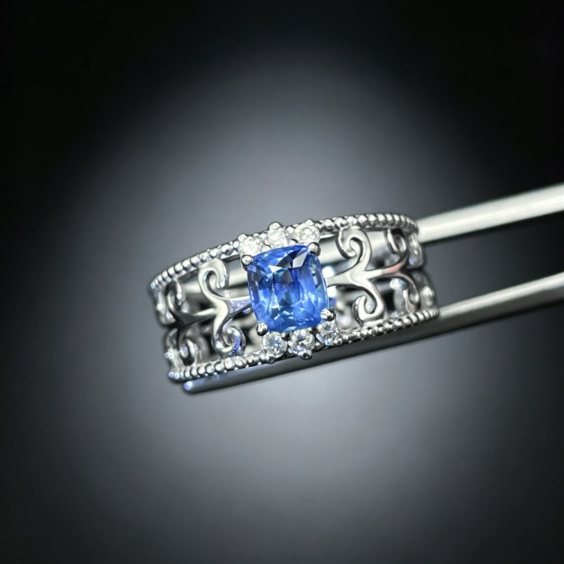 14k Gold 1.12 Ctw Natural Sapphire & Diamond Ring - 3
