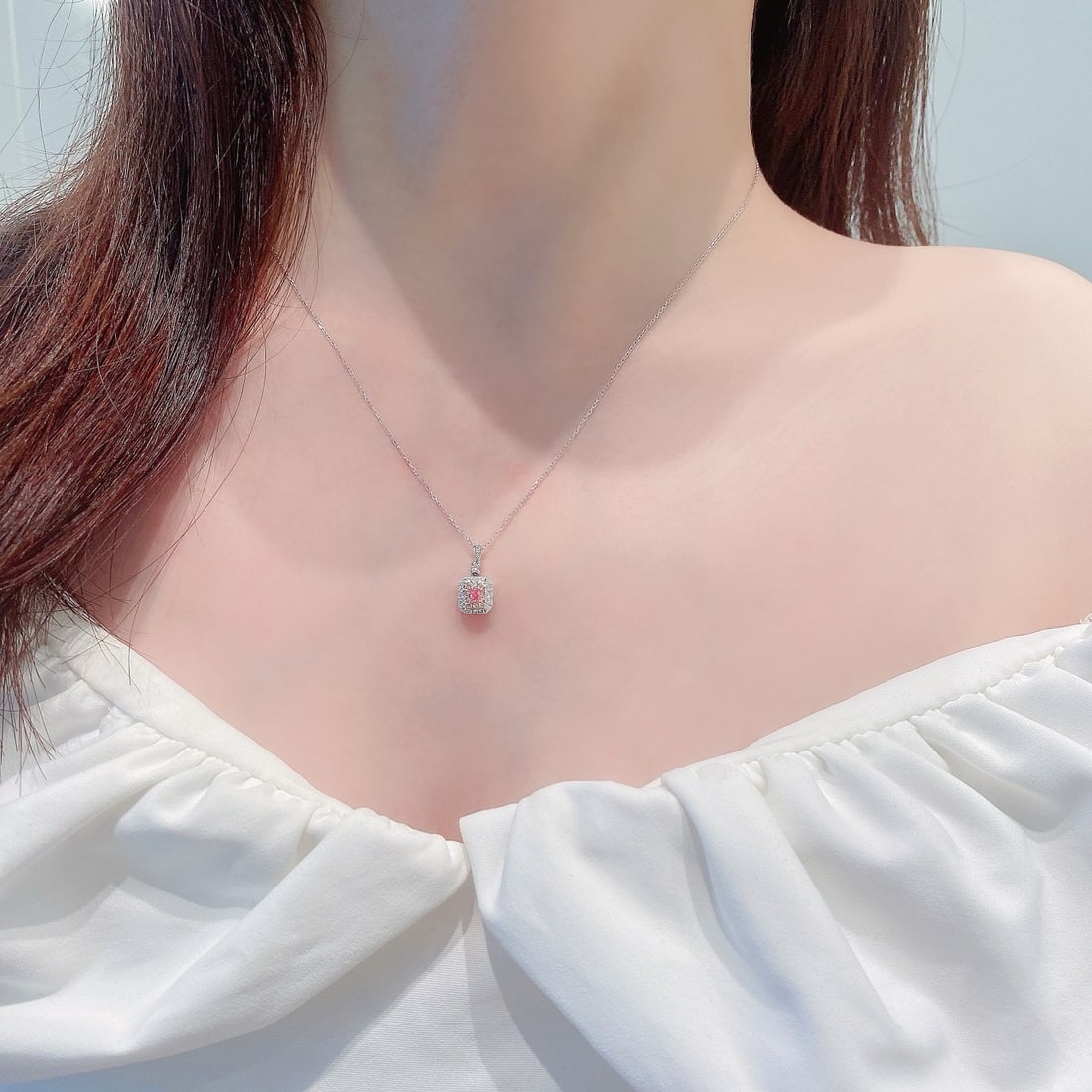 14k Gold 0.26 Ctw Natural Pink Diamond & Diamond Necklace - 2