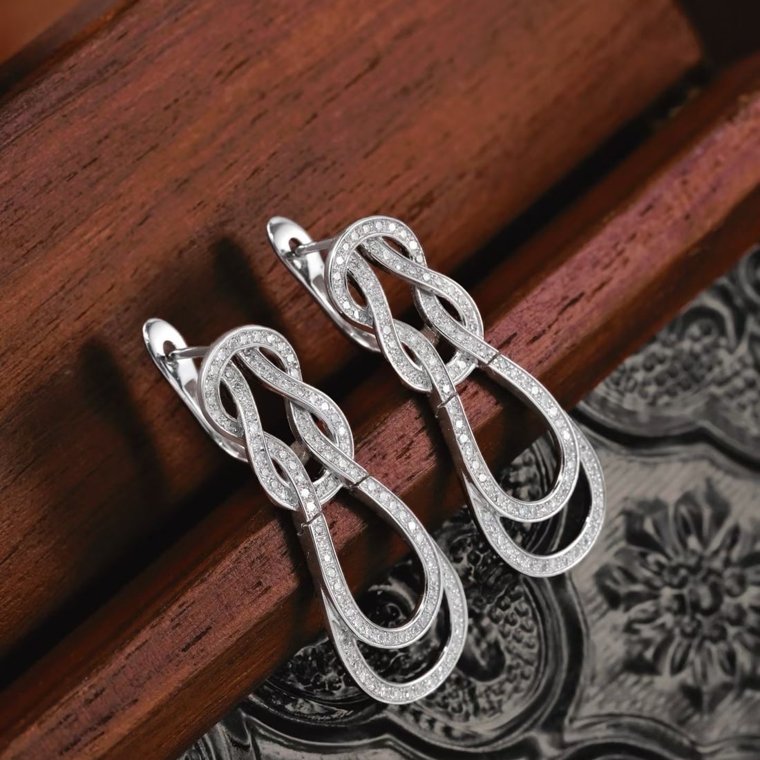 14k Gold 0.56 Ct Natural H Diamond Earrings - 2