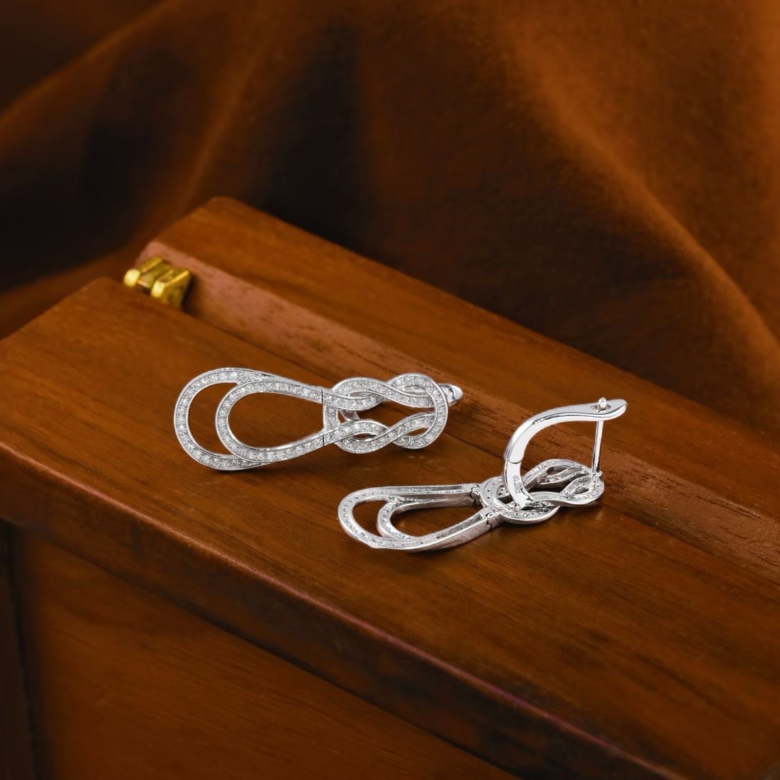 14k Gold 0.56 Ct Natural H Diamond Earrings - 3