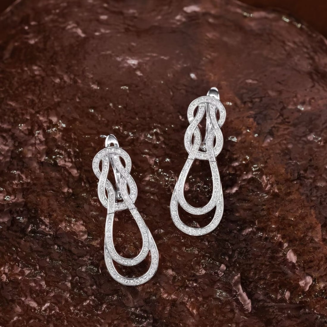 14k Gold 0.56 Ct Natural H Diamond Earrings - 4