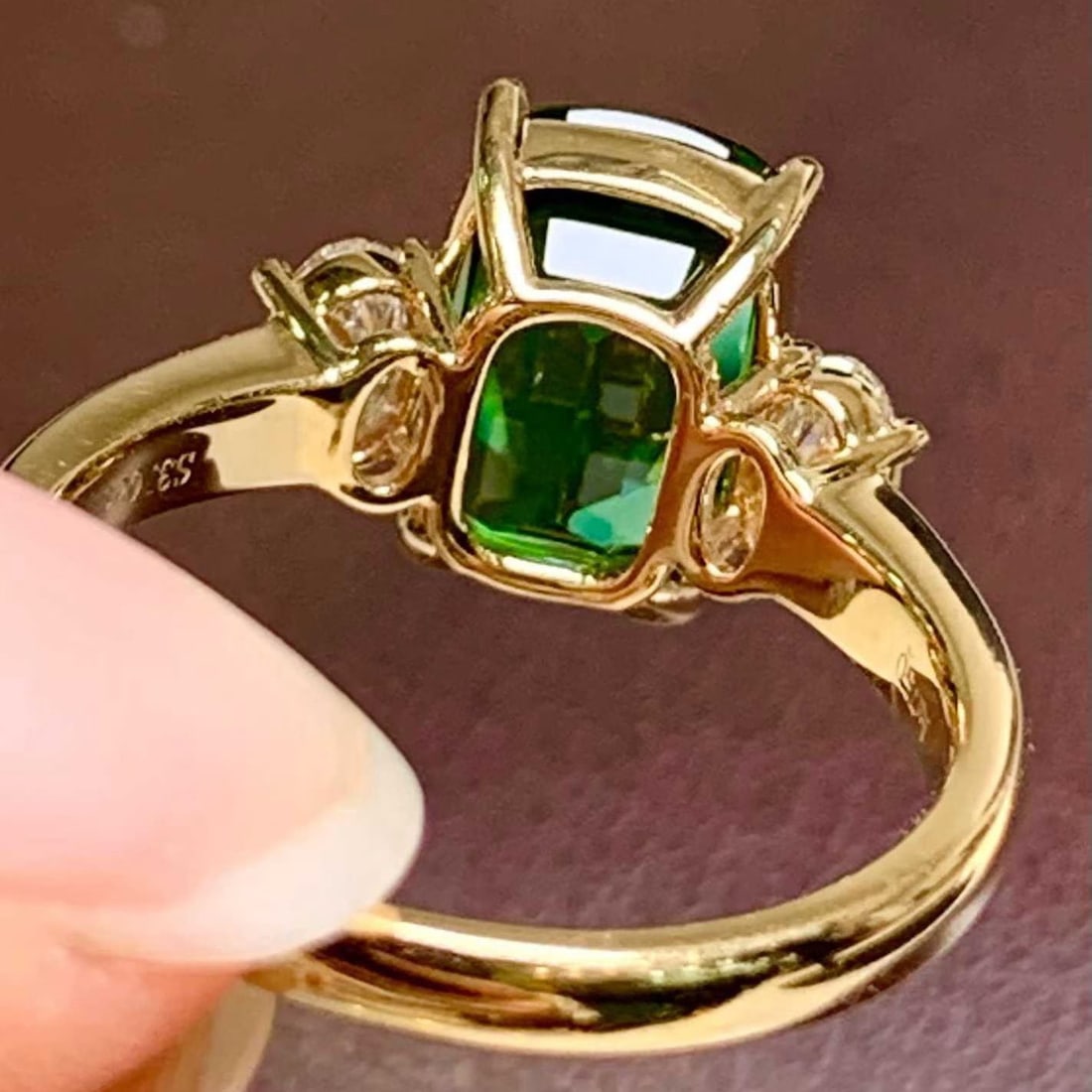 14k Gold 3 Ct Natural Tourmaline & Diamond Ring - 3