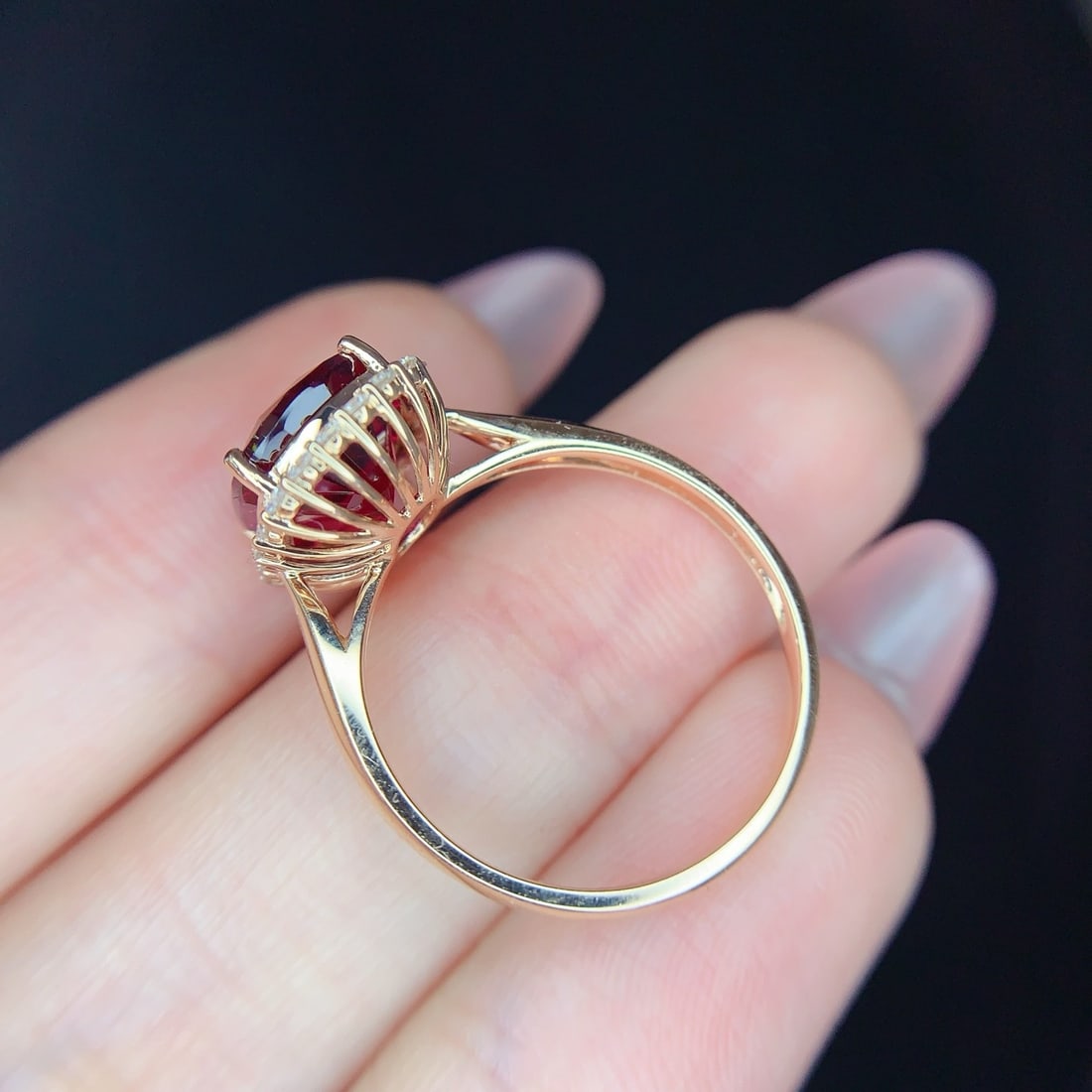 14k Gold 3.3 Ct Natural Tourmaline & Diamond Ring - 4