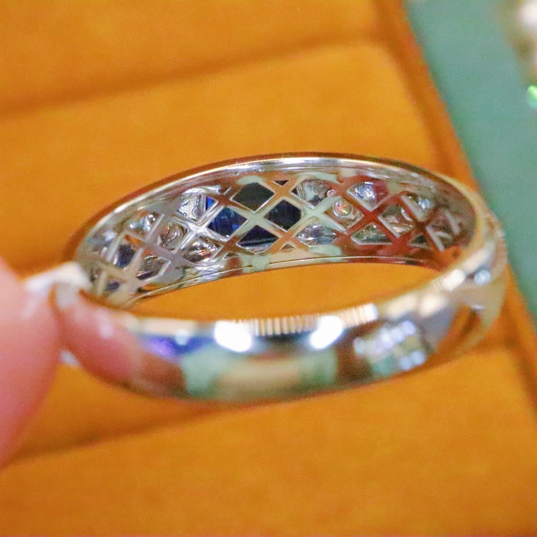 14k Gold 1.11 Ctw Natural Sapphire & Diamond Ring - 4