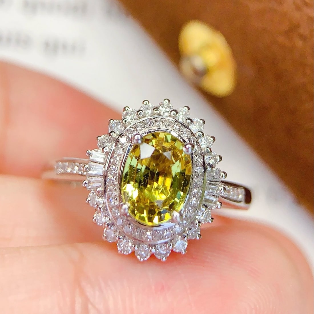 14k Gold 1.3 Ct Natural Sapphire & Diamond Ring - 2